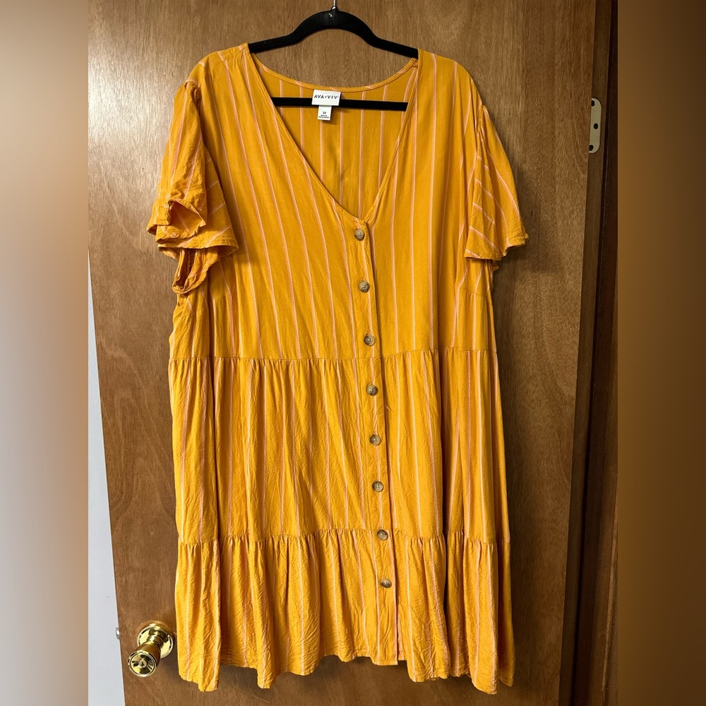 3X Mustard Yellow Ava & Viv midi dress